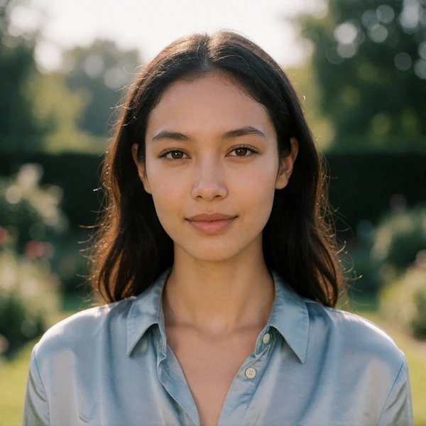 Verified Indonesian member profile photo used in the identity verification interface mock-up